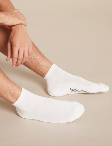 Boody Men's Cushioned Sports Ankle Sock White 11-14