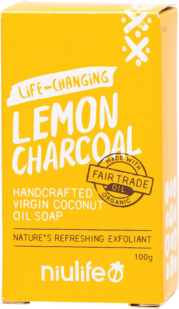 NIULIFE Coconut Oil Soap Lemon Charcoal