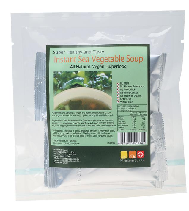 NUTRITIONIST CHOICE Instant Sea Vegetable Soup Pack of 4 Sachets