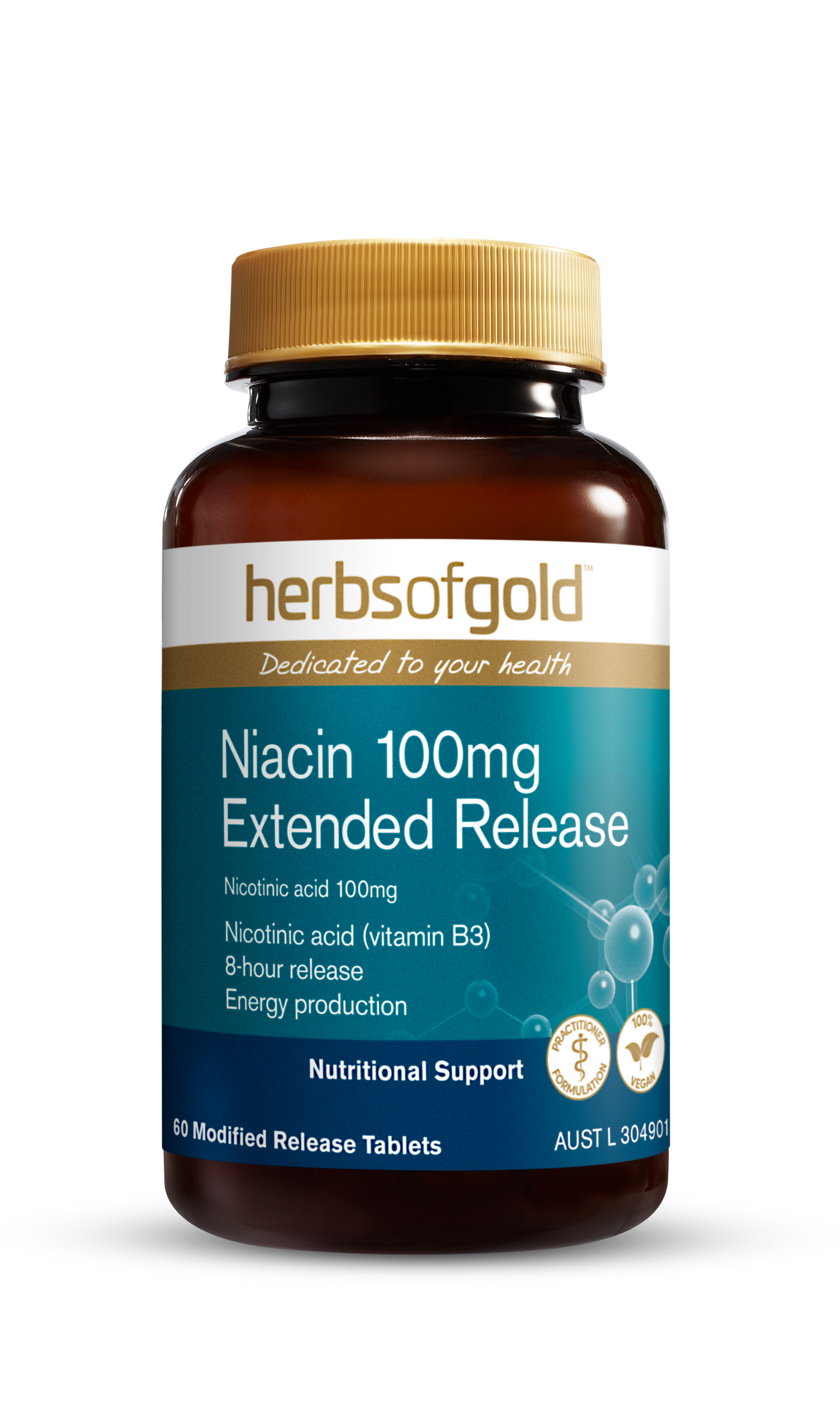 Herbs of Gold - Niacin 100mg Extended Release