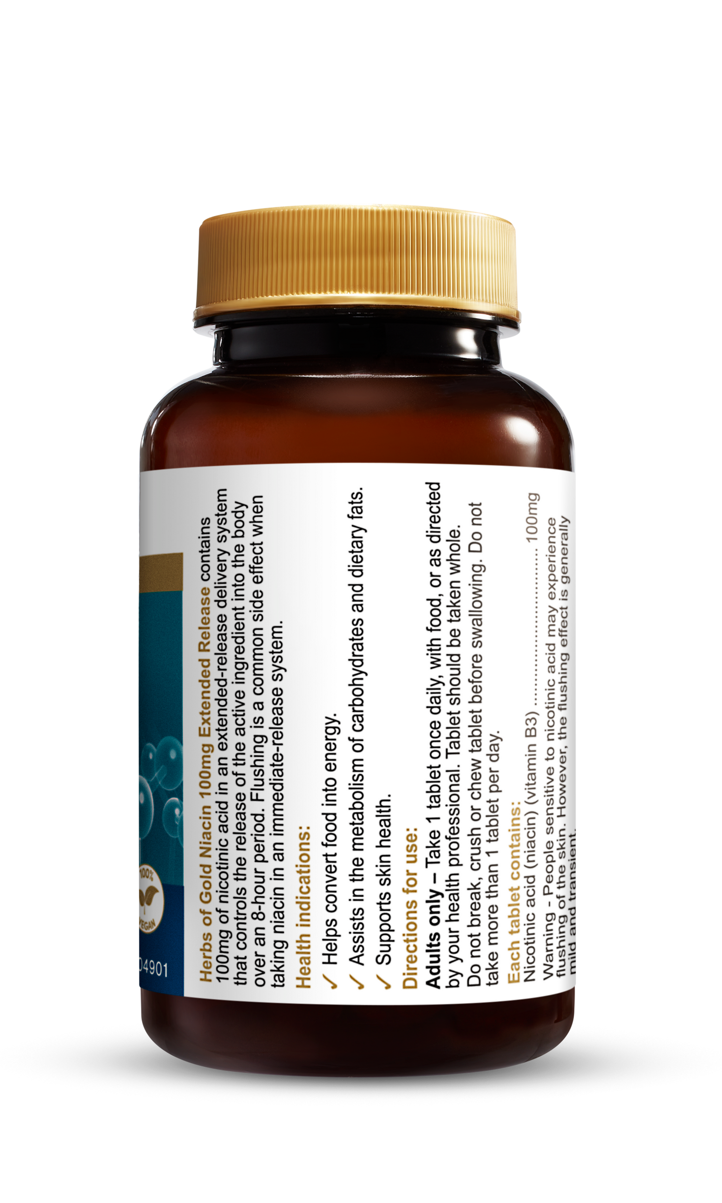 Herbs of Gold - Niacin 100mg Extended Release