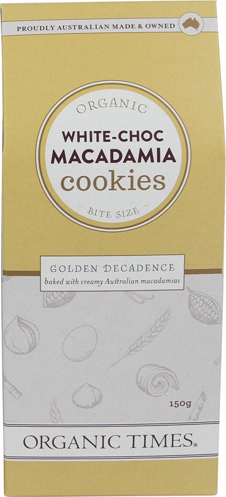 ORGANIC TIMES Cookies White Choc Macadamia