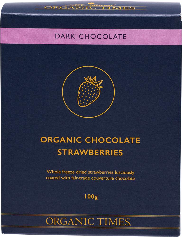 ORGANIC TIMES Dark Chocolate Strawberries