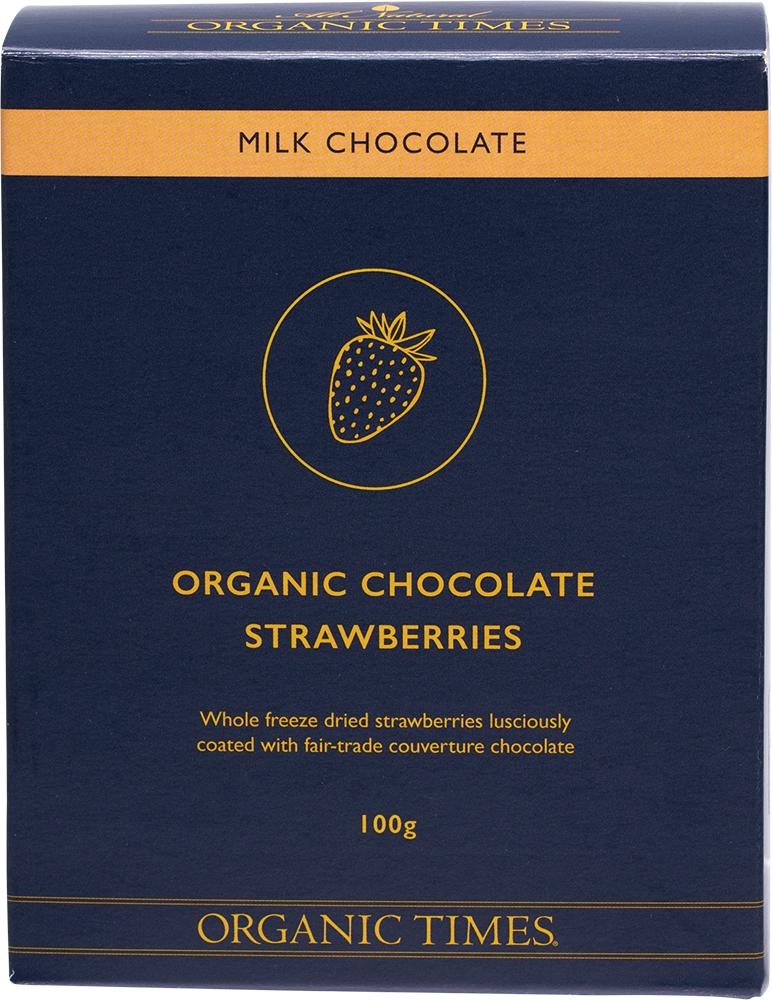 ORGANIC TIMES Milk Chocolate Strawberries