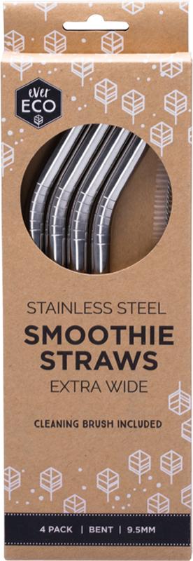 Ever Eco Stainless Steel Straws Bent Smoothie