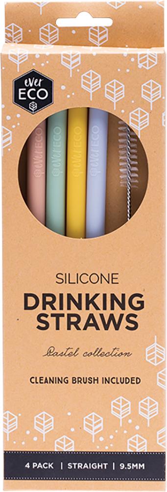 Ever Eco Silicone Straws Straight Pastel Collection