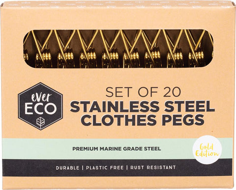 Ever Eco Stainless Steel Clothes Pegs Premium Marine Grade Gold