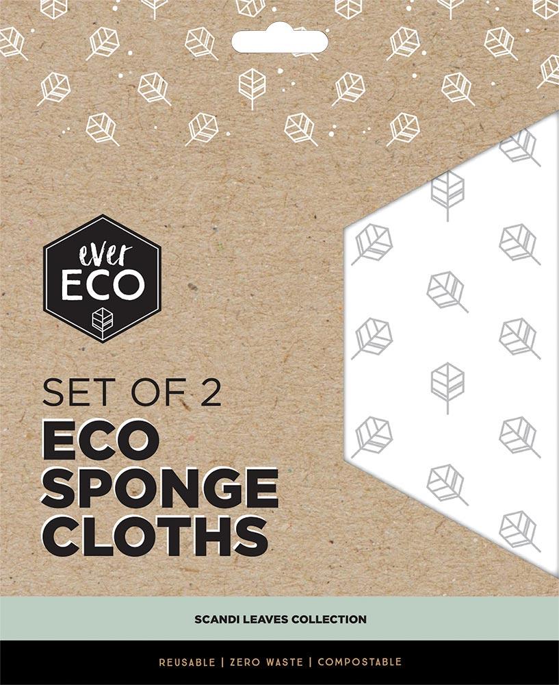 Ever Eco Eco Sponge Cloths Scandi Leaves Collection