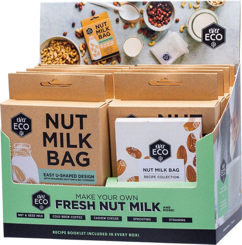 Ever Eco Nut Milk Bag Counter Display With Recipe Booklets