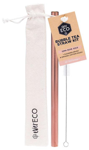 Ever Eco Bubble Tea Straw Kit Straight Rose Gold