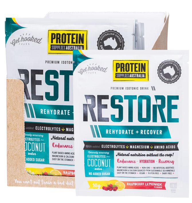 Protein Supplies Aust. Restore Hydration Recovery Rasp Lemonade