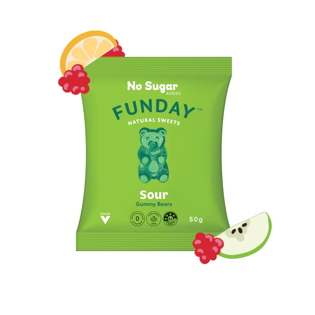 Funday Natural Sweets Gummy Bears Sour Vegan