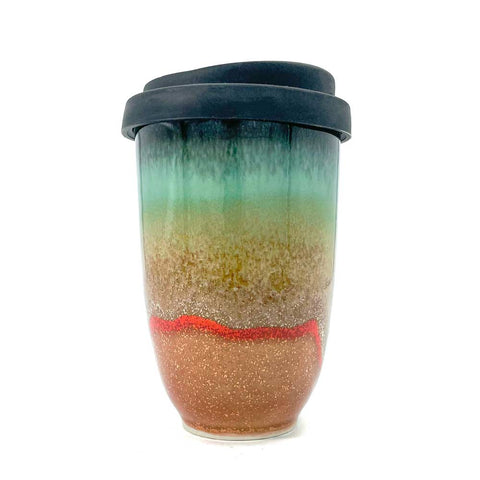 Pottery for the Planet Midnight of Mars Ceramic Travel Cup