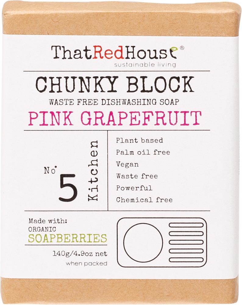THAT RED HOUSE Chunky Block Dishwashing Soap Pink Grapefruit