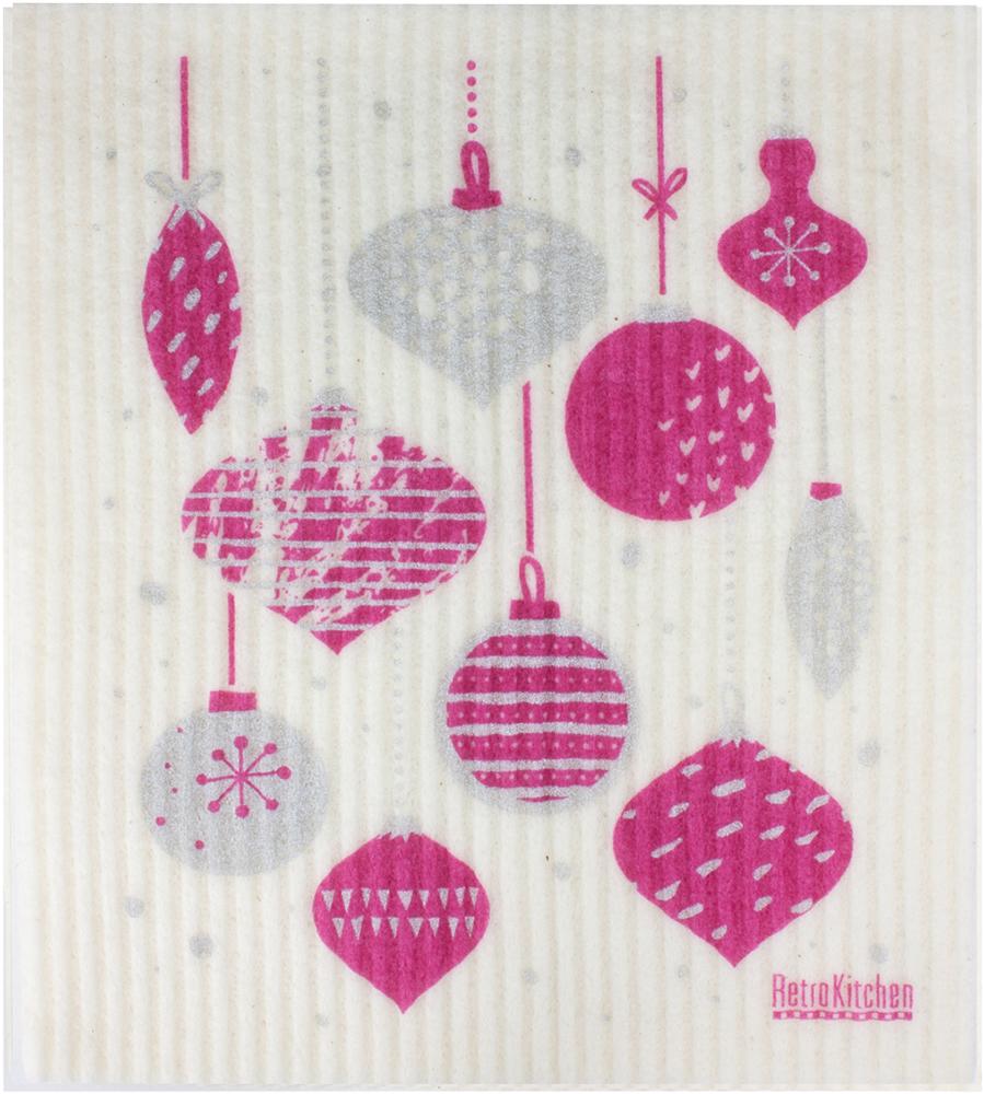 RETROKITCHEN Dishcloth Christmas Baubles