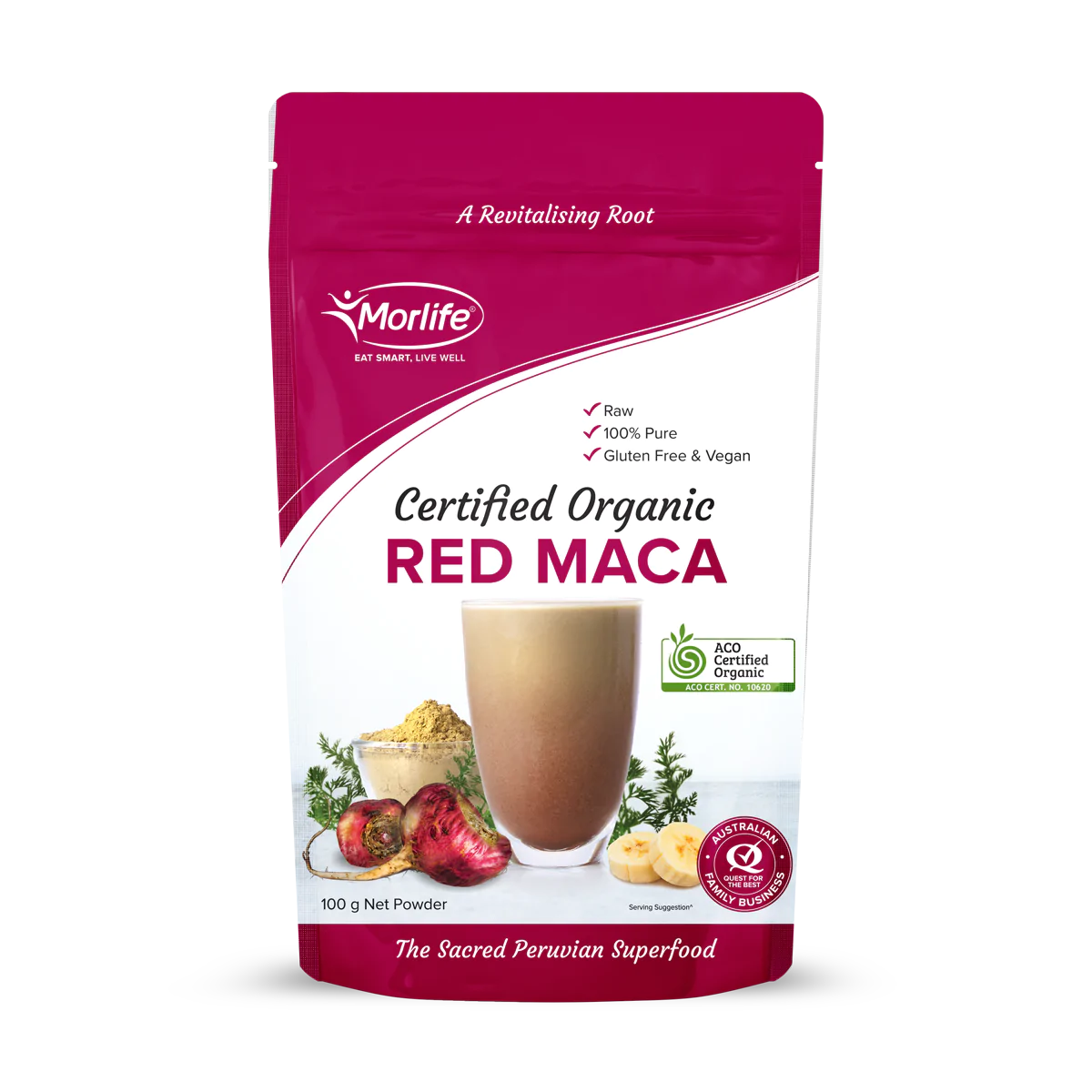 Morlife Certified Organic Maca Red Powder