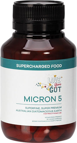 SUPERCHARGED FOOD Love Your Gut Capsules Micron5 Diatomaceous