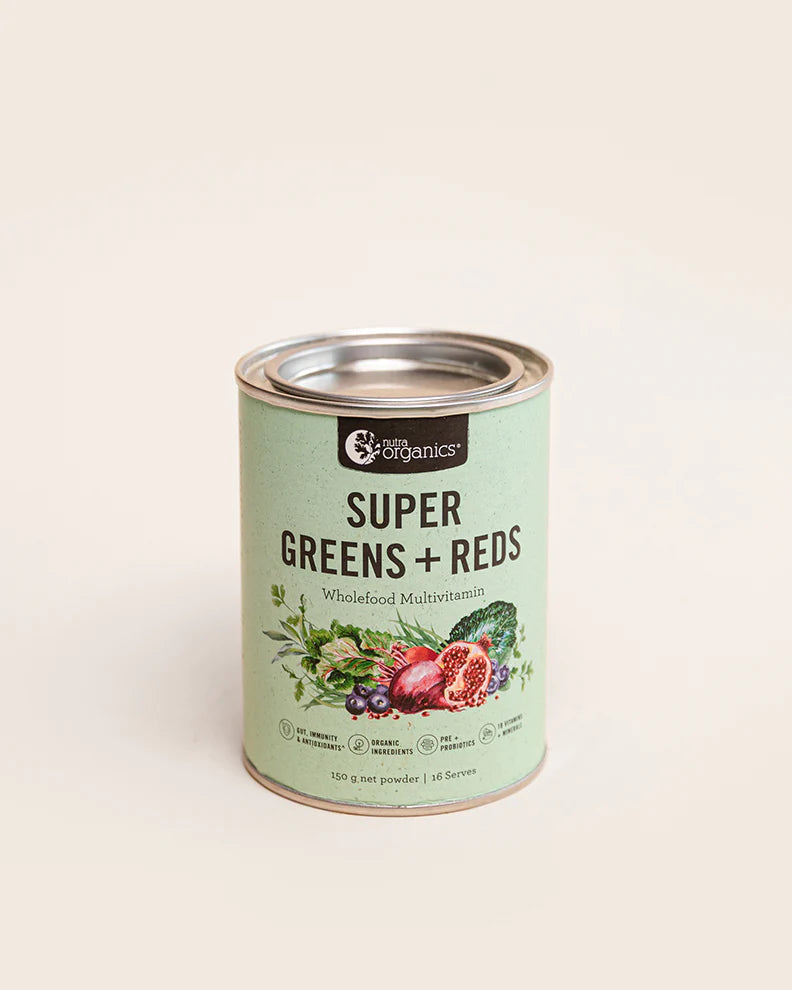 Nutra Organics Super Greens + Reds (Wholefood Multivitamin) Powder