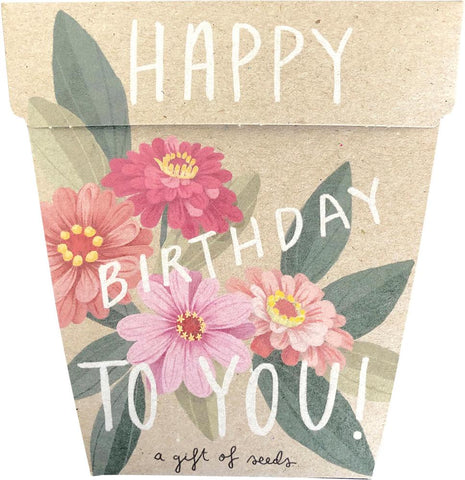 SOW 'N SOW Gift of Seeds Happy Birthday Zinnia