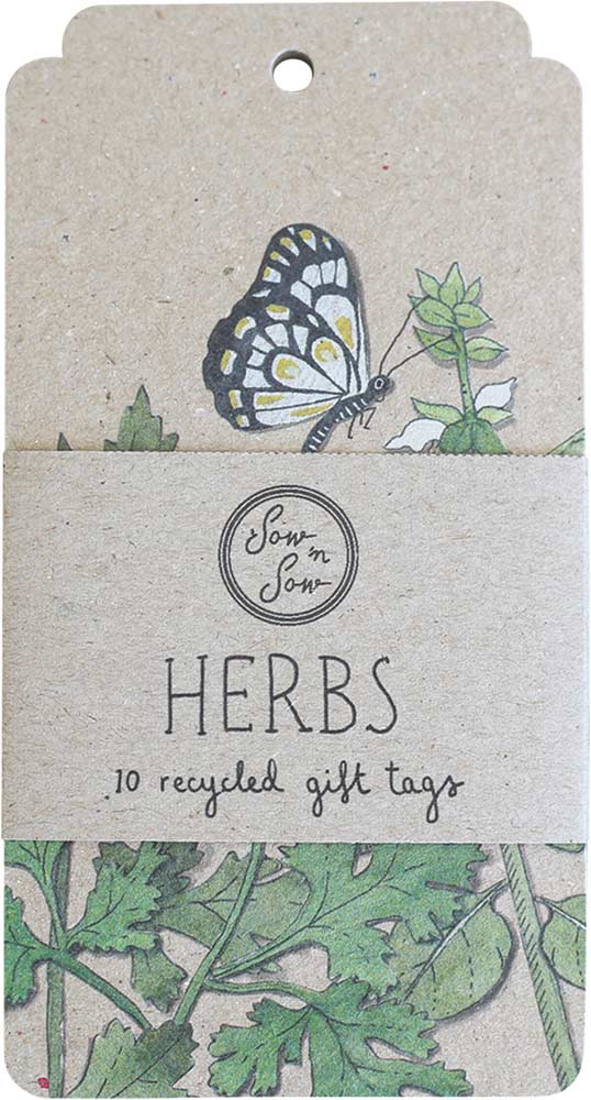 SOW 'N SOW Recycled Gift Tags 10 Pack Herbs