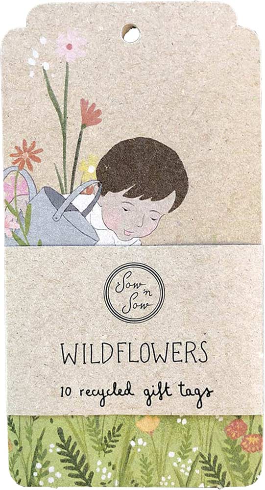 SOW 'N SOW Recycled Gift Tags 10 Pack Wildflowers