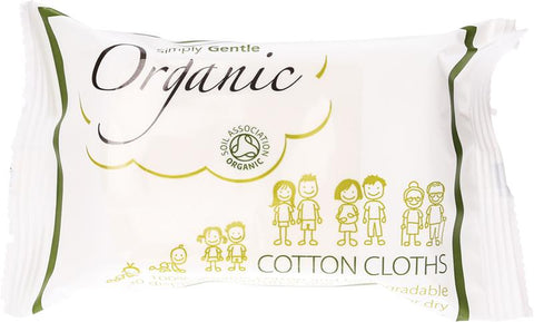 SIMPLY GENTLE ORGANIC Cotton Cloths Use Wet or Dry