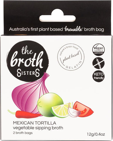 THE BROTH SISTERS Vegetable Sipping Broth Mexican Tortilla