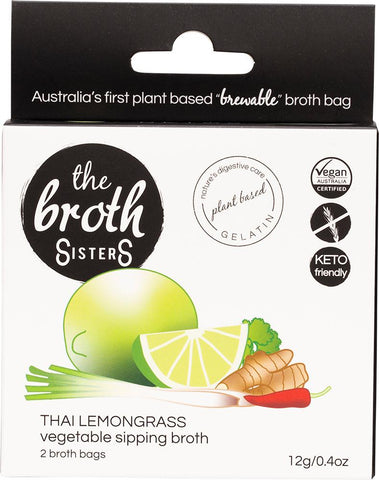THE BROTH SISTERS Vegetable Sipping Broth Thai Lemongrass