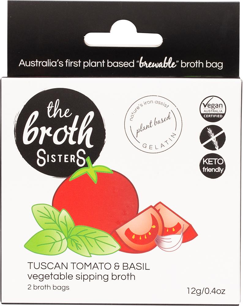 THE BROTH SISTERS Vegetable Sipping Broth Tuscan Tomato & Basil