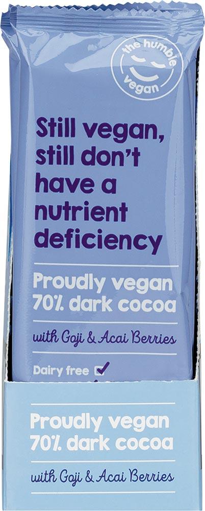 THE HUMBLE VEGAN 70% Dark Cocoa With Goji & Acai Berries