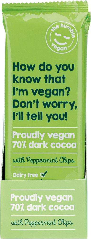 THE HUMBLE VEGAN 70% Dark Cocoa With Peppermint Chips