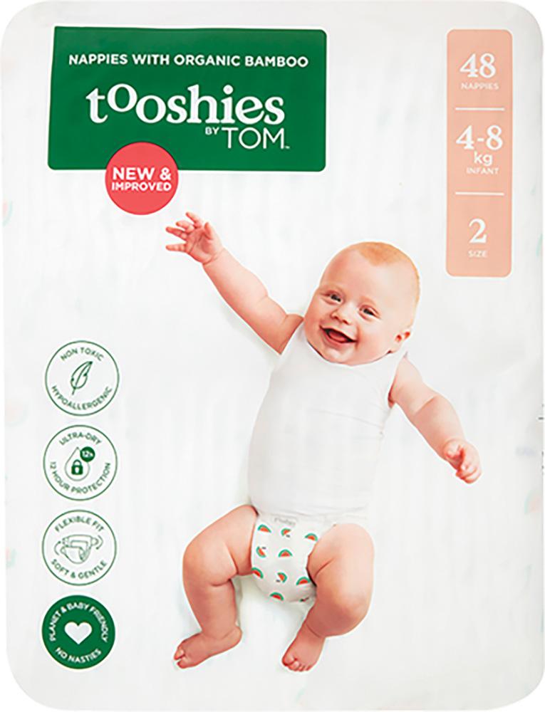 TOOSHIES BY TOM Nappies Size 2 Infant 4-8kg