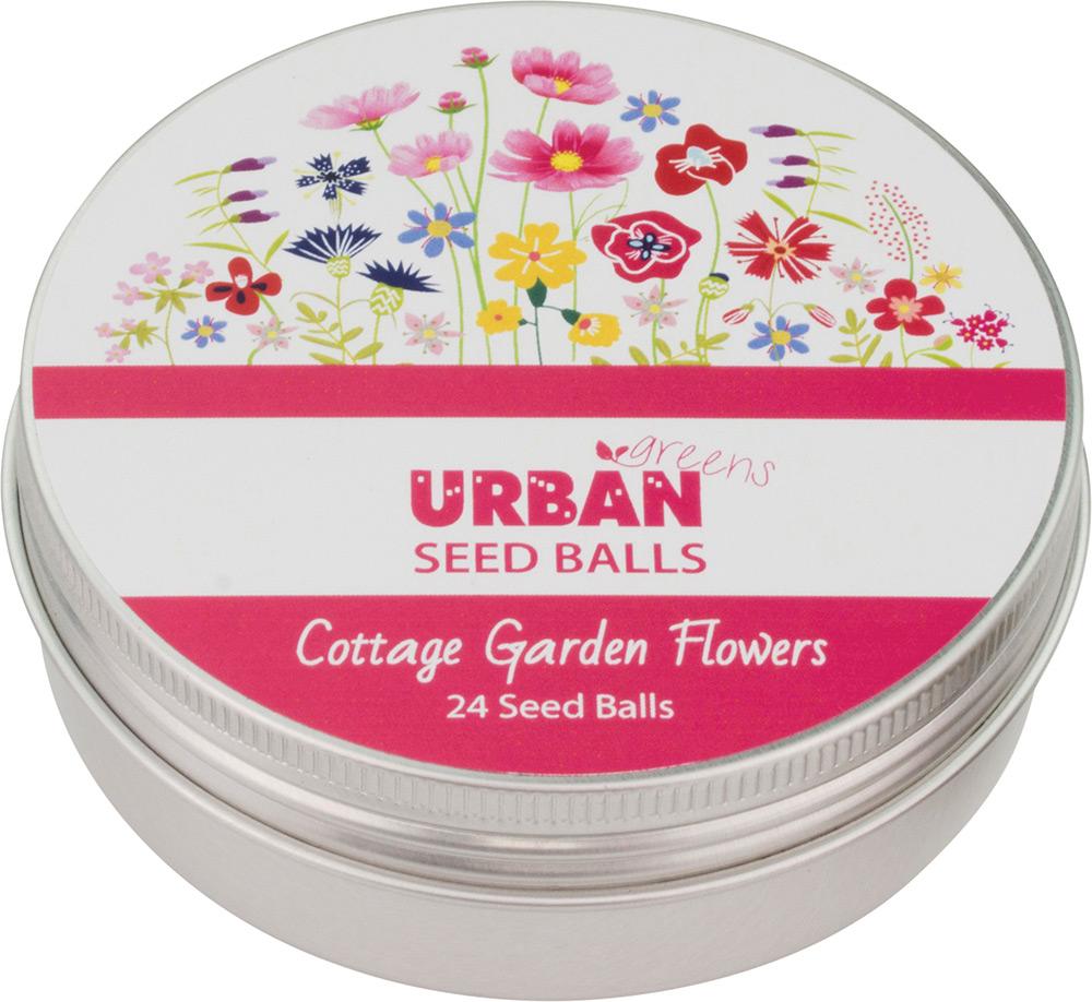 URBAN GREENS Seed Balls for planting Cottage Flowers (24 Per Tin)