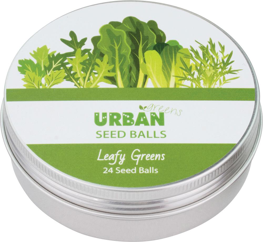 URBAN GREENS Seed Balls for planting Leafy Greens (24 Per Tin)
