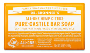 Dr Bronner's Castile Bar Soaps Citrus Orange