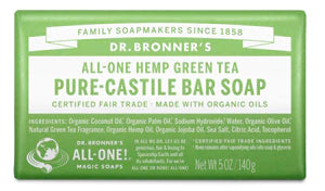 Dr Bronner's Castile Bar Soaps Green Tea