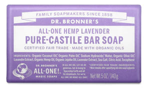 Dr Bronner's Castile Bar Soaps Lavender