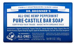 Dr Bronner's Castile Bar Soaps Peppermint