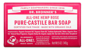 Dr Bronner's Castile Bar Soaps Rose