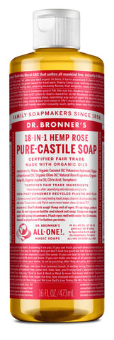 Dr Bronner's Castile Liquid Soap Rose