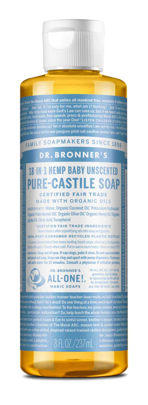 Dr Bronner's Castile Liquid Soap Baby-Mild Unscented