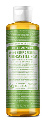 Dr Bronner's Castile Liquid Soap Green Tea