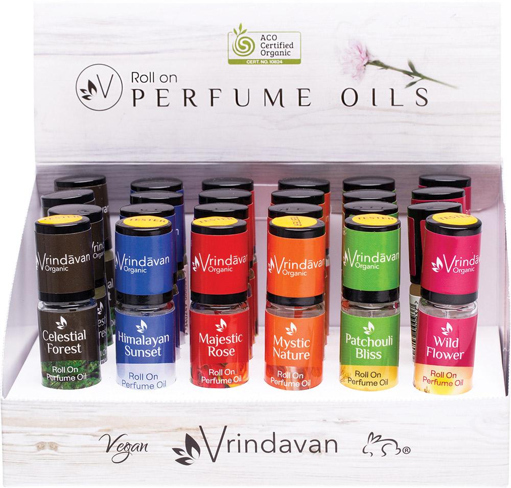 VRINDAVAN Perfume Oil Counter Display Includes 4x VR91-VR97