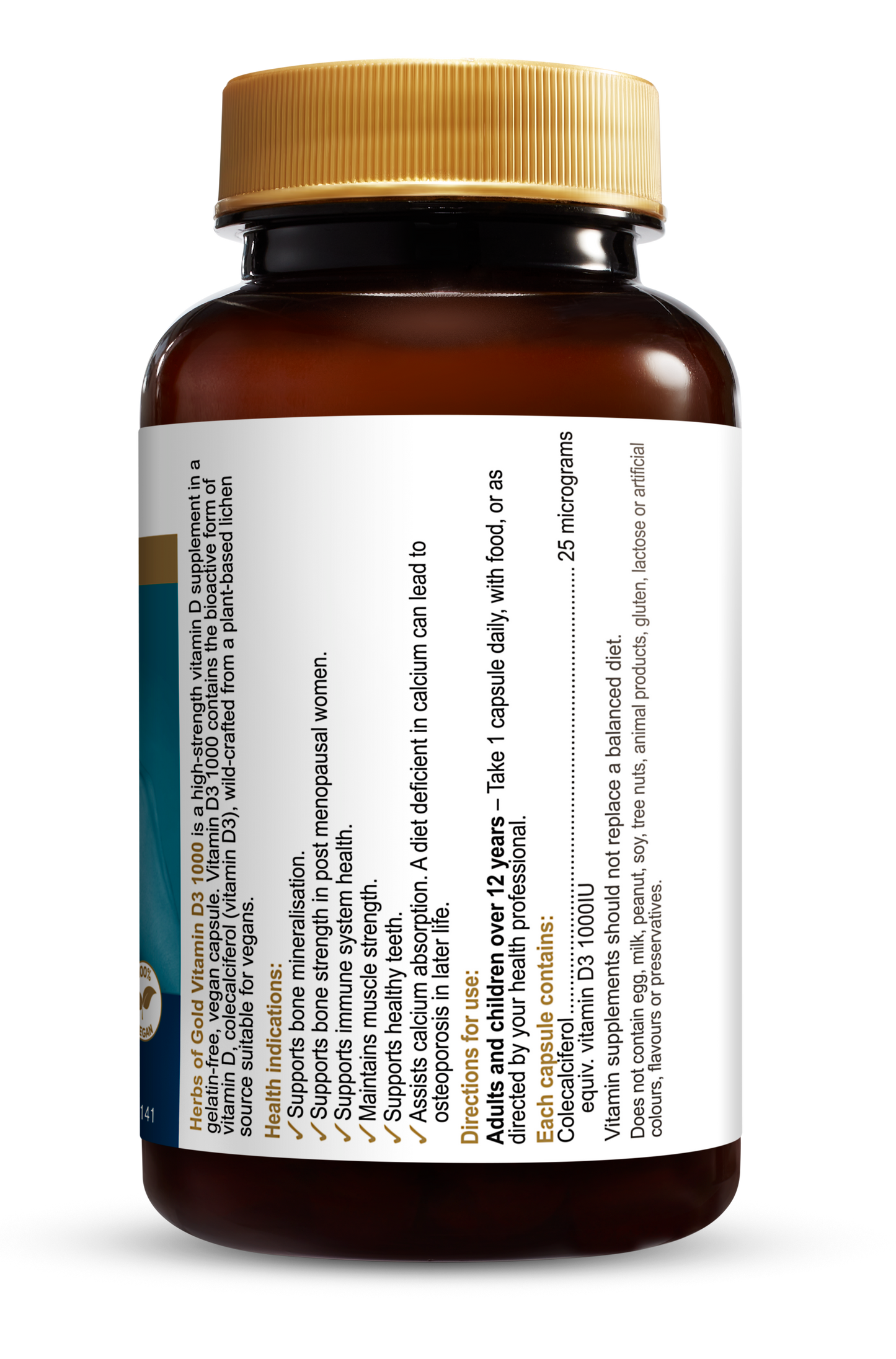 Herbs of Gold - Vegan Vitamin D3 1000