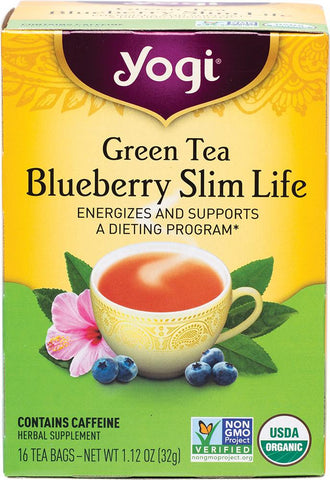 Yogi Tea Herbal Tea Bags Green Tea Blueberry Slim Life