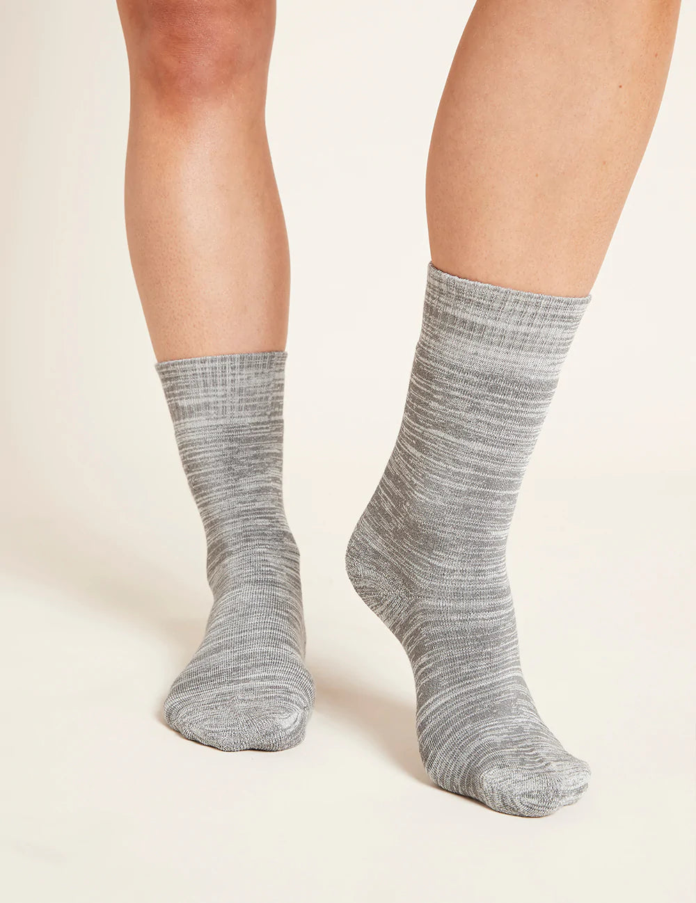 Boody Womens Crew Boot Sock Grey Space Dye 3-9