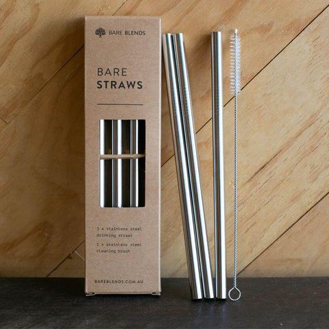 Bare Blends Bare Straws - 3 x straws 1 x brush