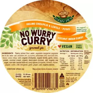 Funky Pie No Wurry Curry (Gluten Free)