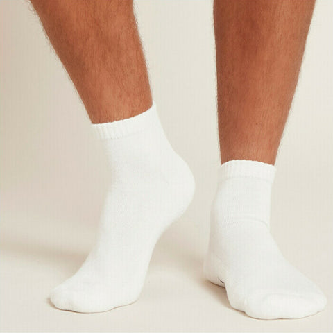 Boody Mens Socks Sport Ankle White 6-11